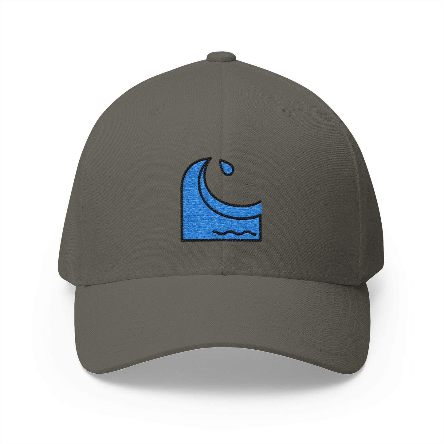 Water Wave Emoji Olive Cap – Premium by Capmoji