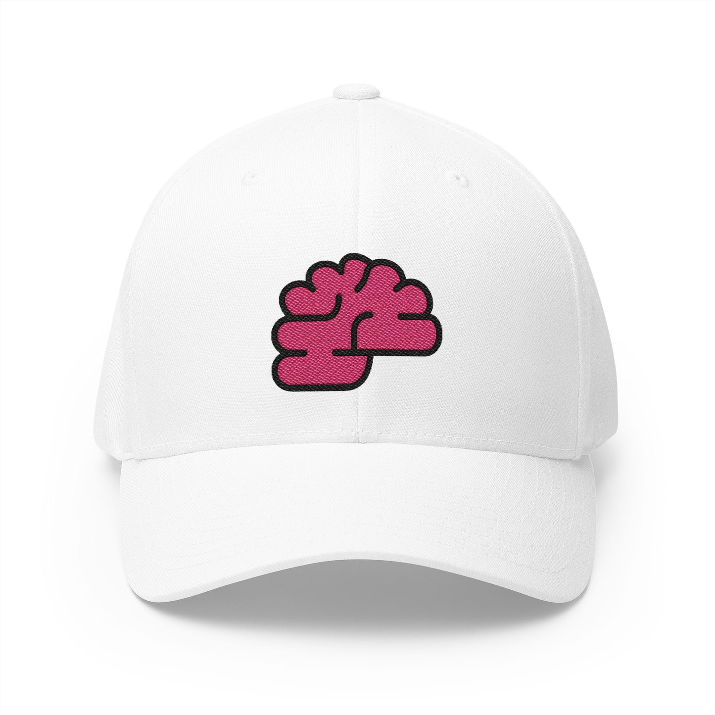 Brain Emoji White Cap – Premium by Capmoji