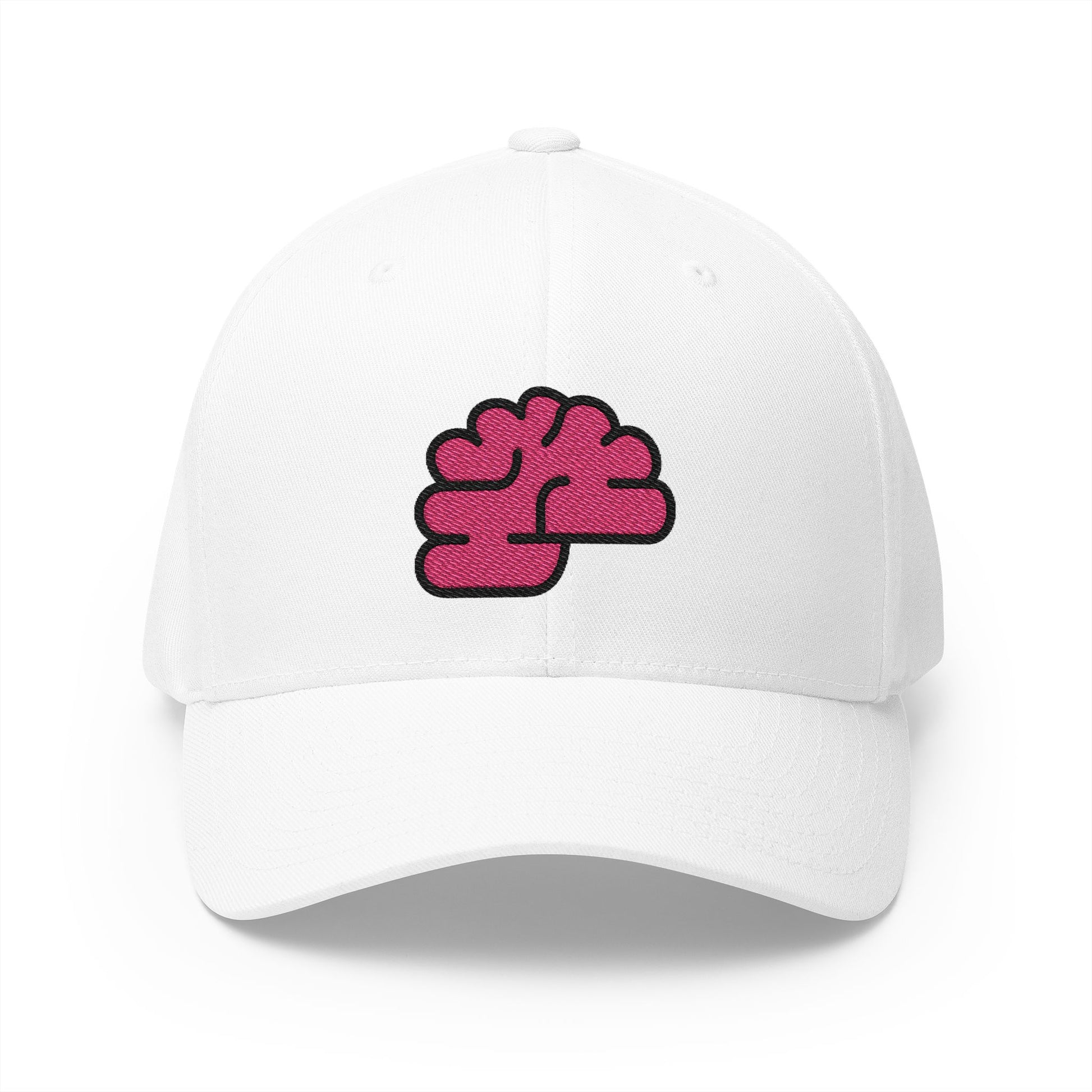 Brain Emoji White Cap – Premium by Capmoji