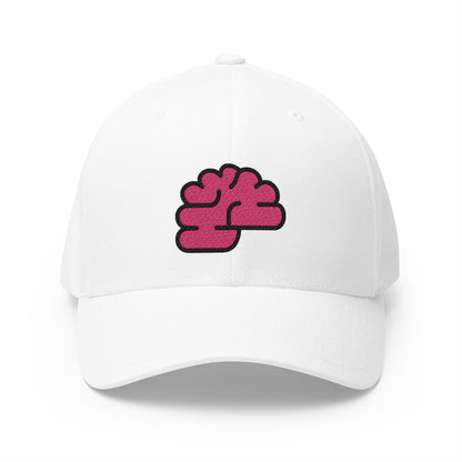 Brain Emoji White Cap – Premium by Capmoji