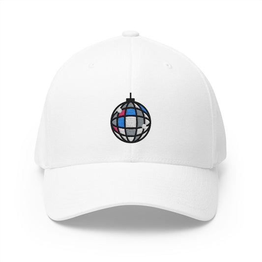 Mirror Ball Emoji White Cap – Premium by Capmoji