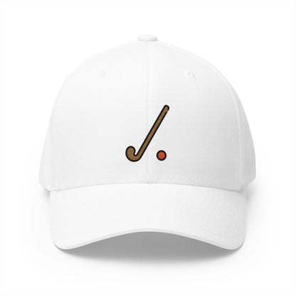 Field Hockey Emoji White Cap – Premium by Capmoji