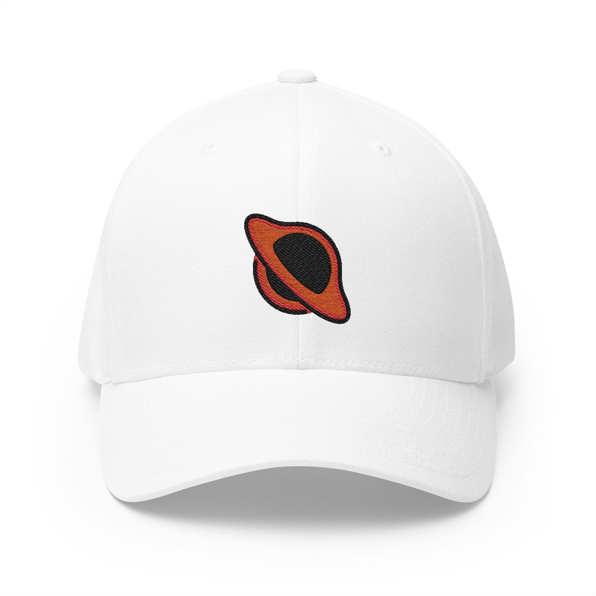 Black Hole Emoji White Cap – Premium by Capmoji