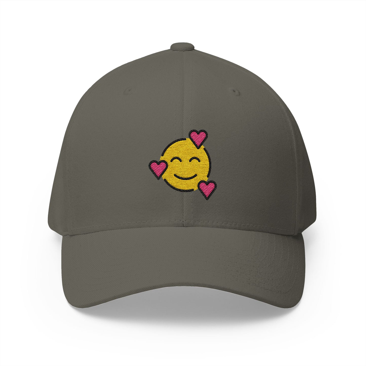 Smiling Face With Hearts Emoji Olive Cap – Premium by Capmoji