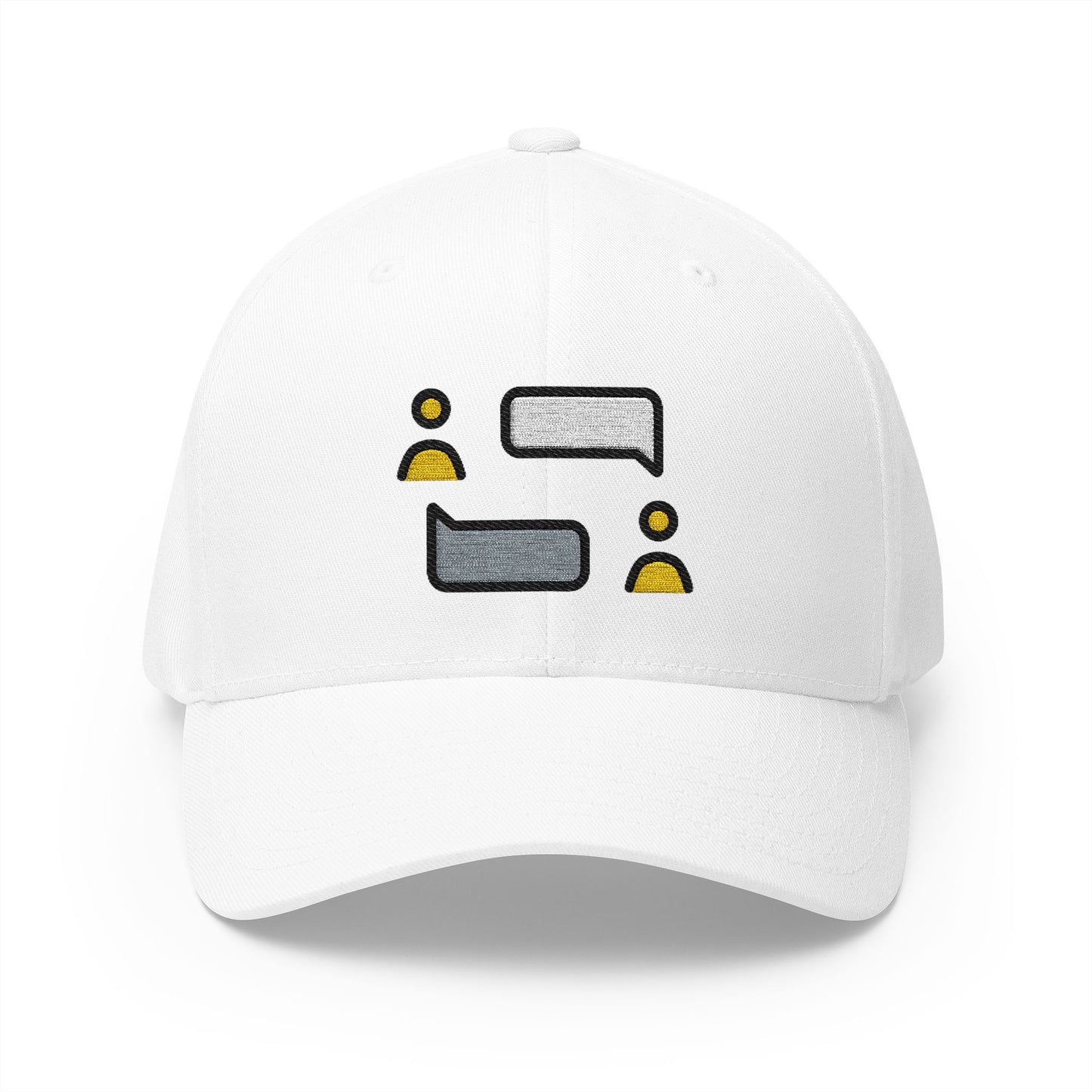 People Dialogue Emoji White Cap – Premium by Capmoji