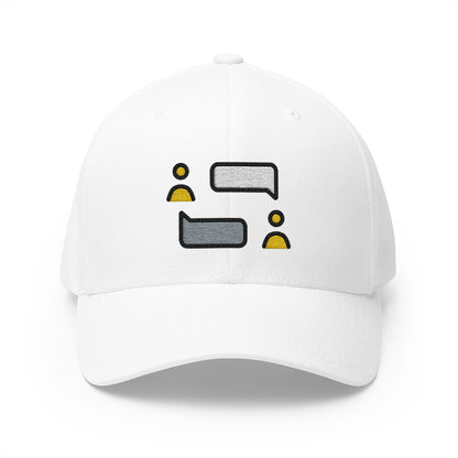 People Dialogue Emoji White Cap – Premium by Capmoji