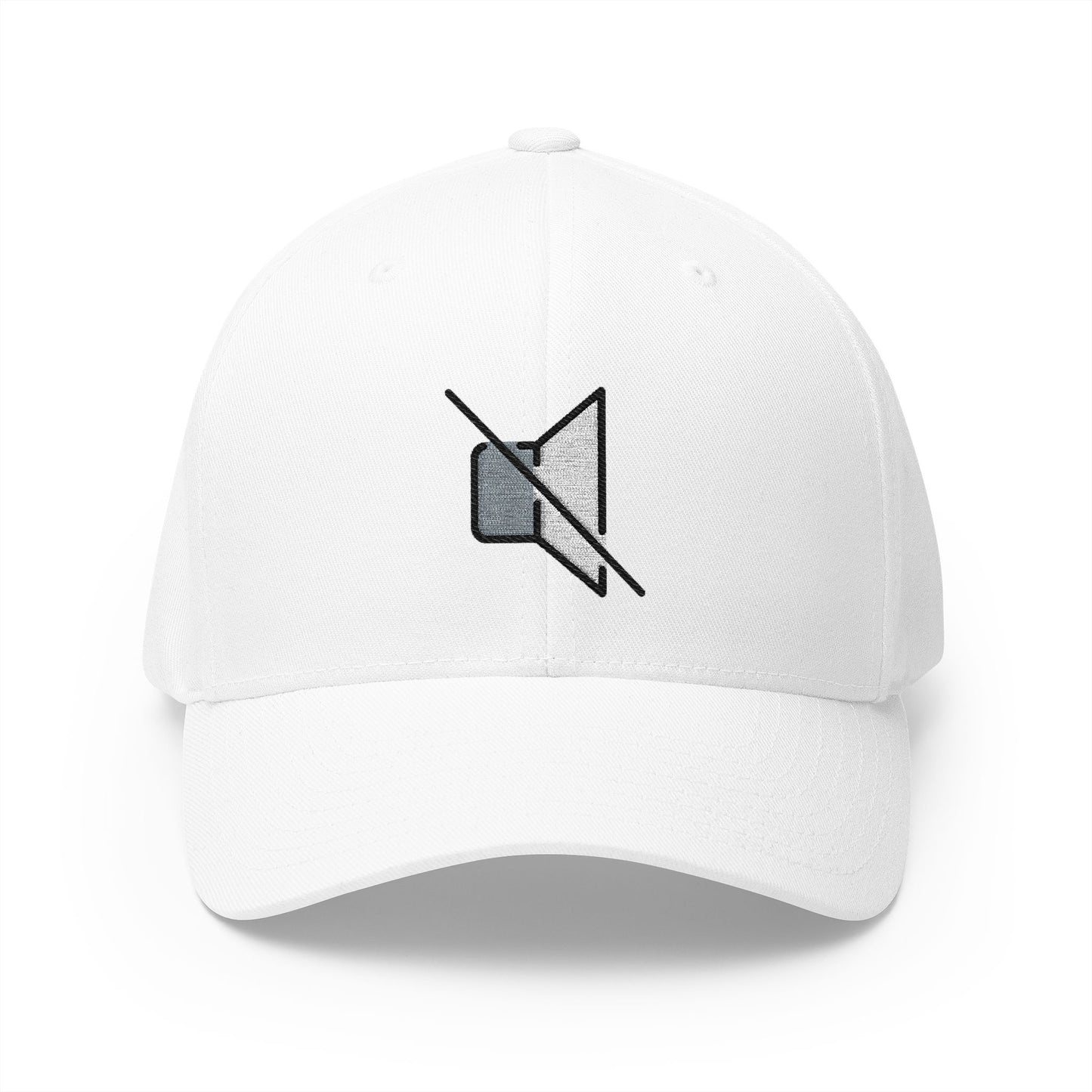 Muted Speaker Emoji White Cap – Premium by Capmoji
