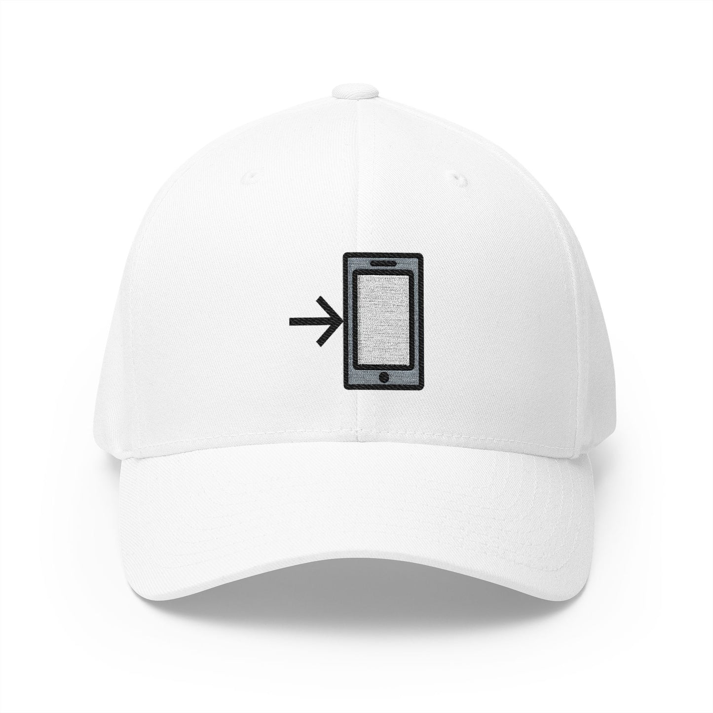 Mobile Phone With Arrow Emoji White Cap – Premium by Capmoji