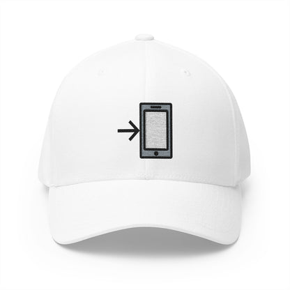 Mobile Phone With Arrow Emoji White Cap – Premium by Capmoji