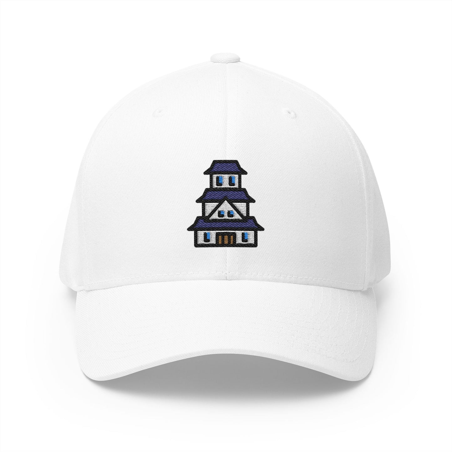 Japanese Castle Emoji White Cap – Premium by Capmoji
