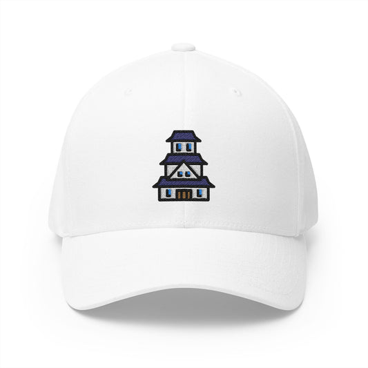 Japanese Castle Emoji White Cap – Premium by Capmoji