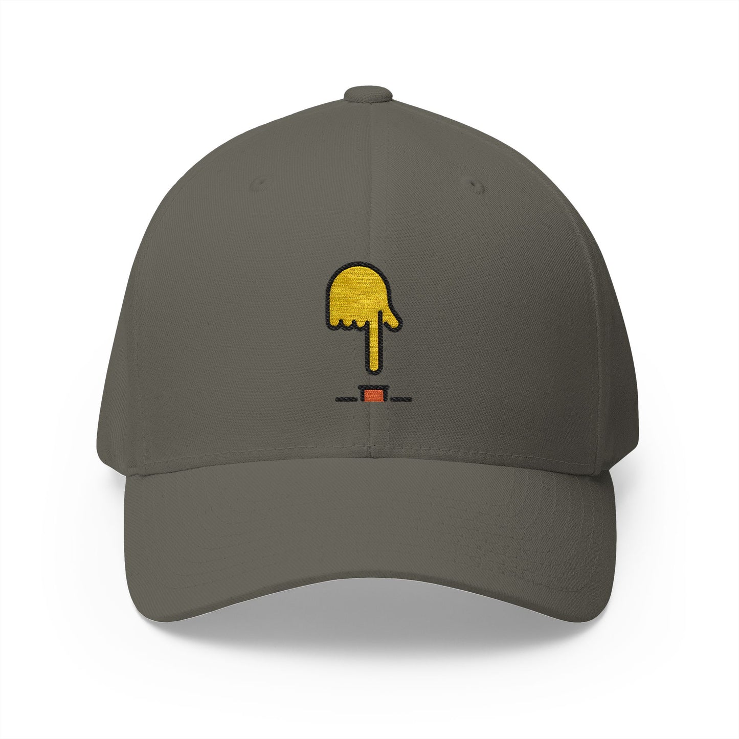 Finger Pushing Button Emoji Olive Cap – Premium by Capmoji