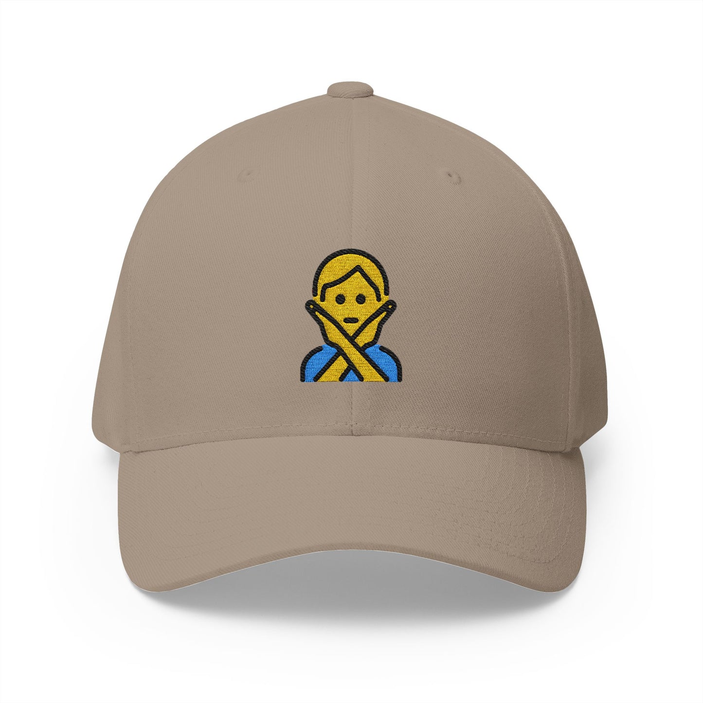 Person Gesturing No Emoji Khaki Cap – Premium by Capmoji