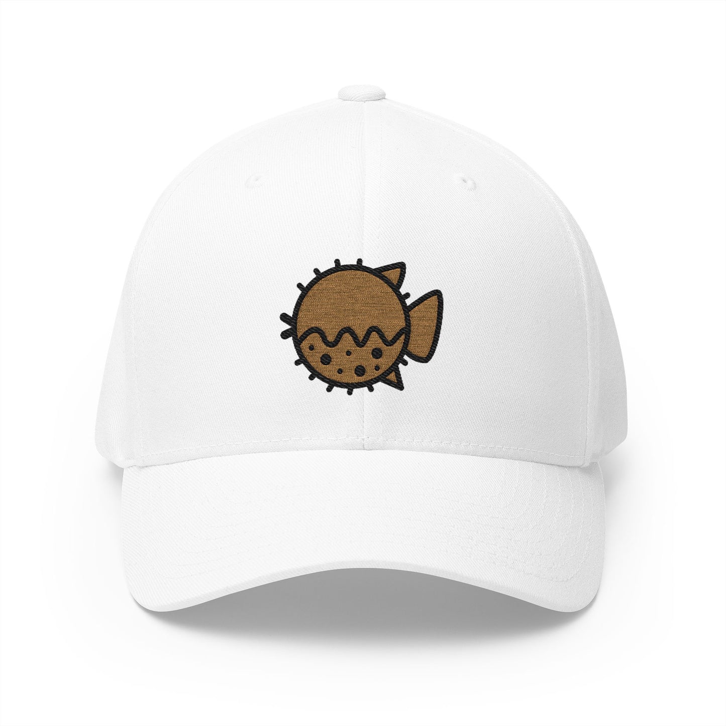 Blowfish Emoji White Cap – Premium by Capmoji