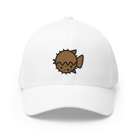 Blowfish Emoji White Cap – Premium by Capmoji