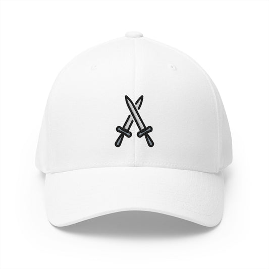 Crossed Swords Emoji White Cap – Premium by Capmoji