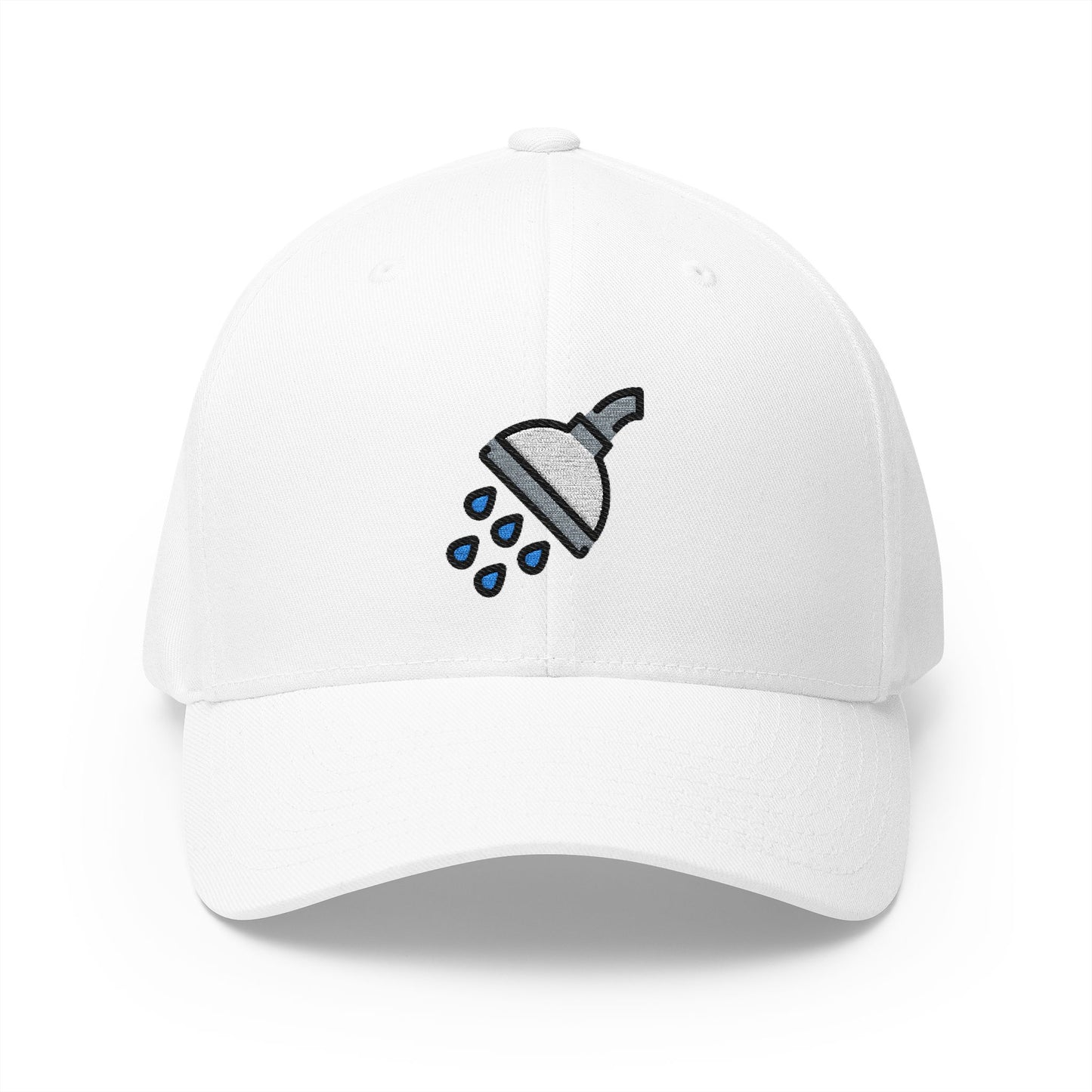 Shower Emoji White Cap – Premium by Capmoji