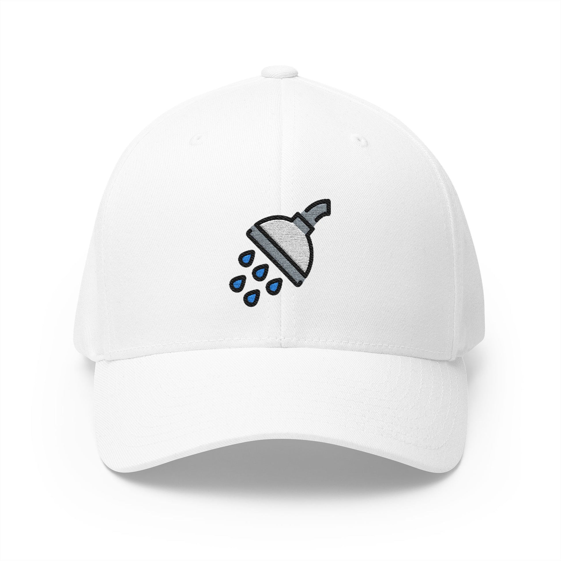 Shower Emoji White Cap – Premium by Capmoji