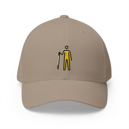Man With White Cane Emoji Khaki Cap – Premium by Capmoji