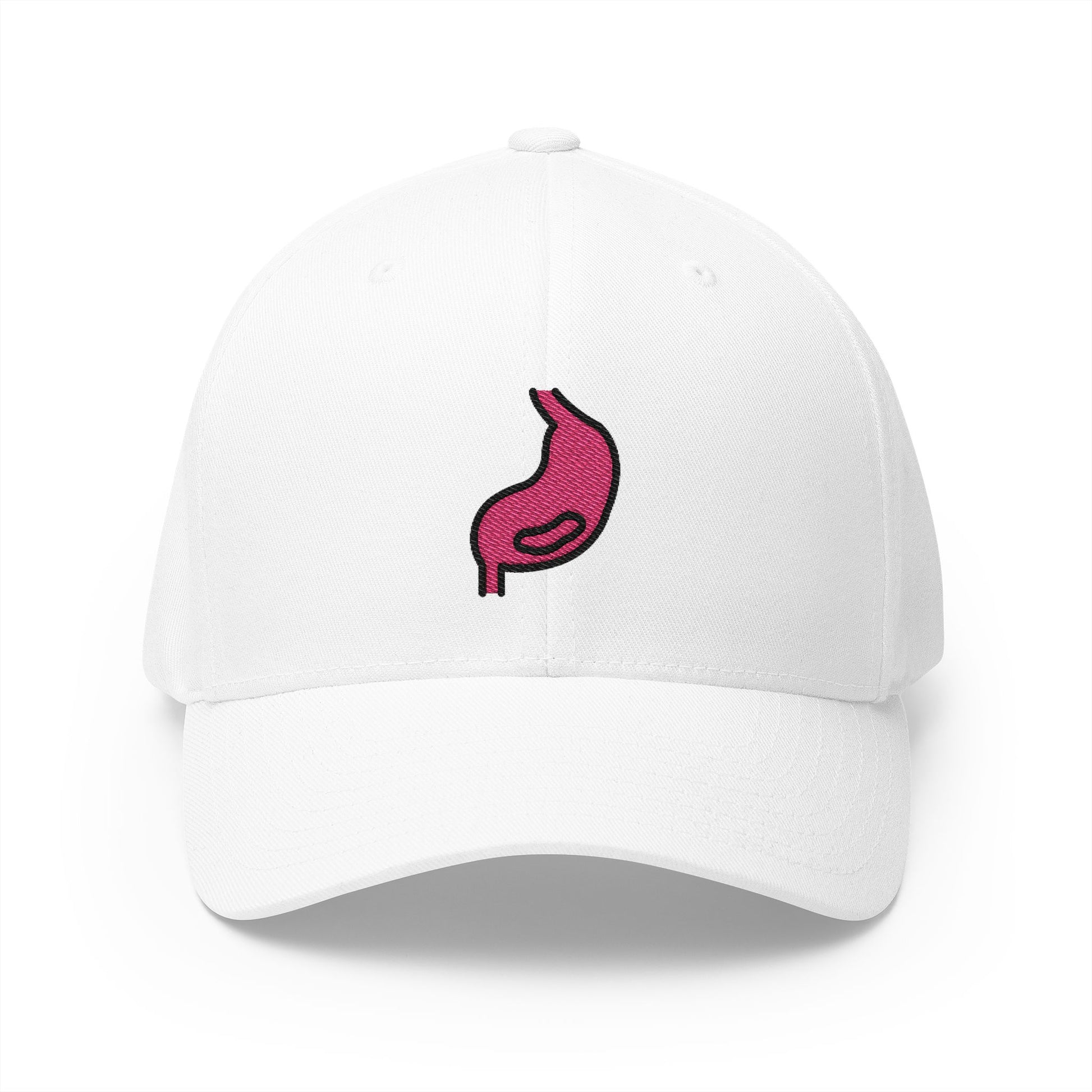 Stomach Emoji White Cap – Premium by Capmoji