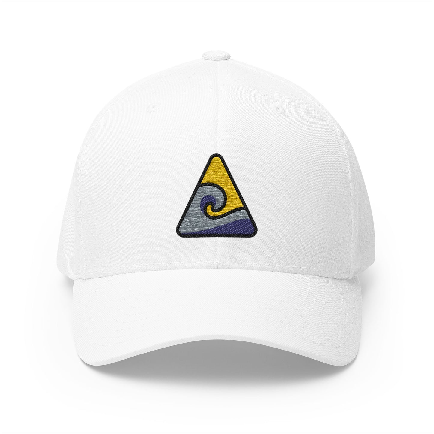 Warning Tsunami Emoji White Cap – Premium by Capmoji