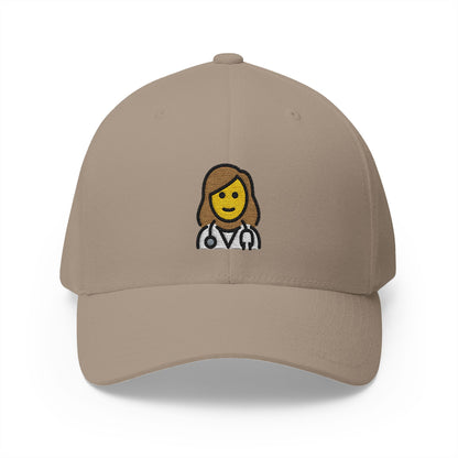 Woman Health Worker Emoji Khaki Cap – Premium by Capmoji
