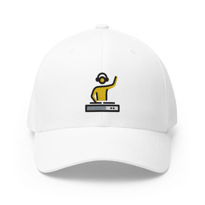 Dj Man Emoji White Cap – Premium by Capmoji