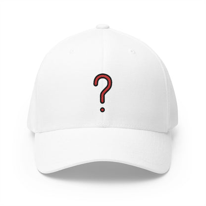 Red Question Mark Emoji White Cap – Premium by Capmoji