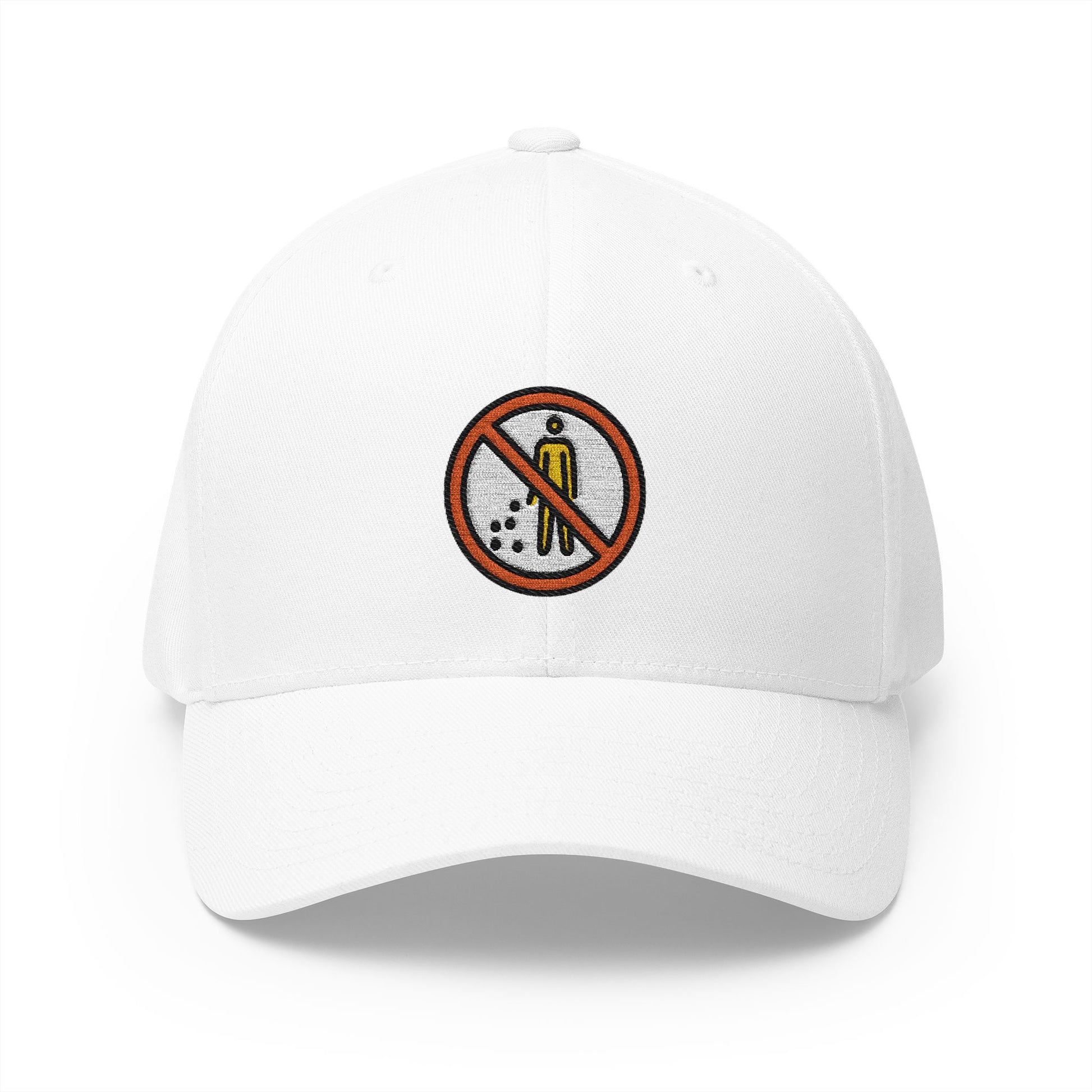 No Littering Emoji White Cap – Premium by Capmoji