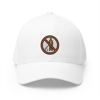No Littering Emoji White Cap – Premium by Capmoji