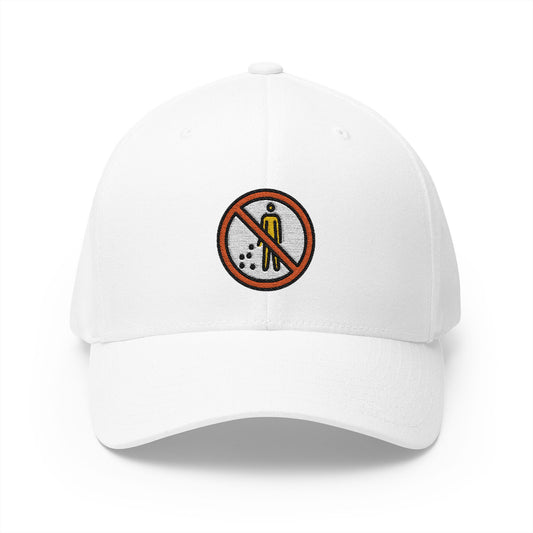 No Littering Emoji White Cap – Premium by Capmoji