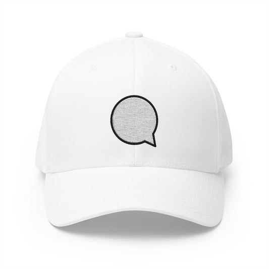 Left Speech Bubble Emoji White Cap – Premium by Capmoji