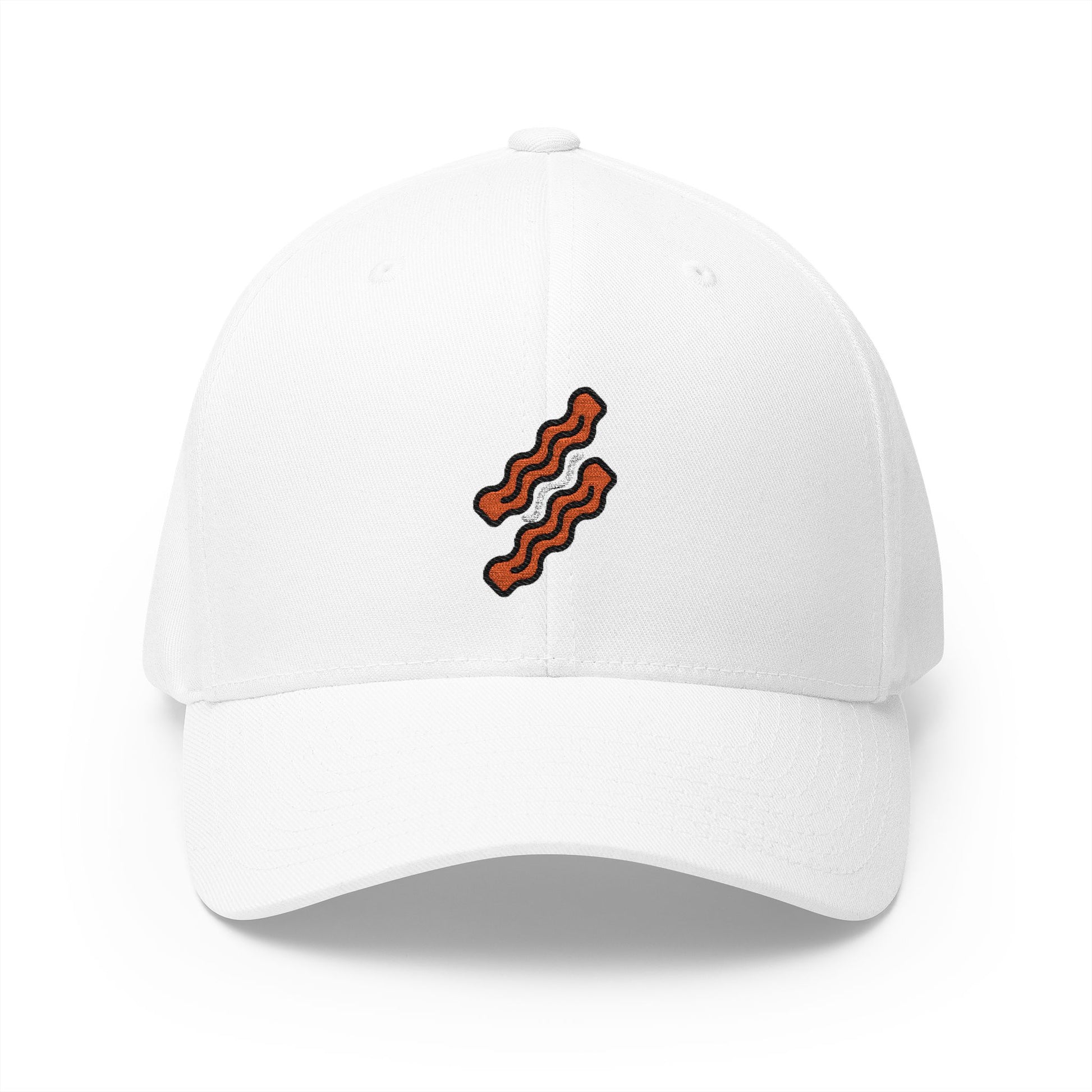 Bacon Emoji White Cap – Premium by Capmoji