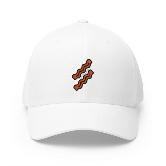 Bacon Emoji White Cap – Premium by Capmoji