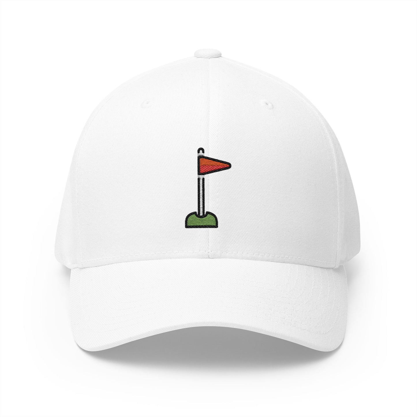 Flag In Hole Emoji White Cap – Premium by Capmoji