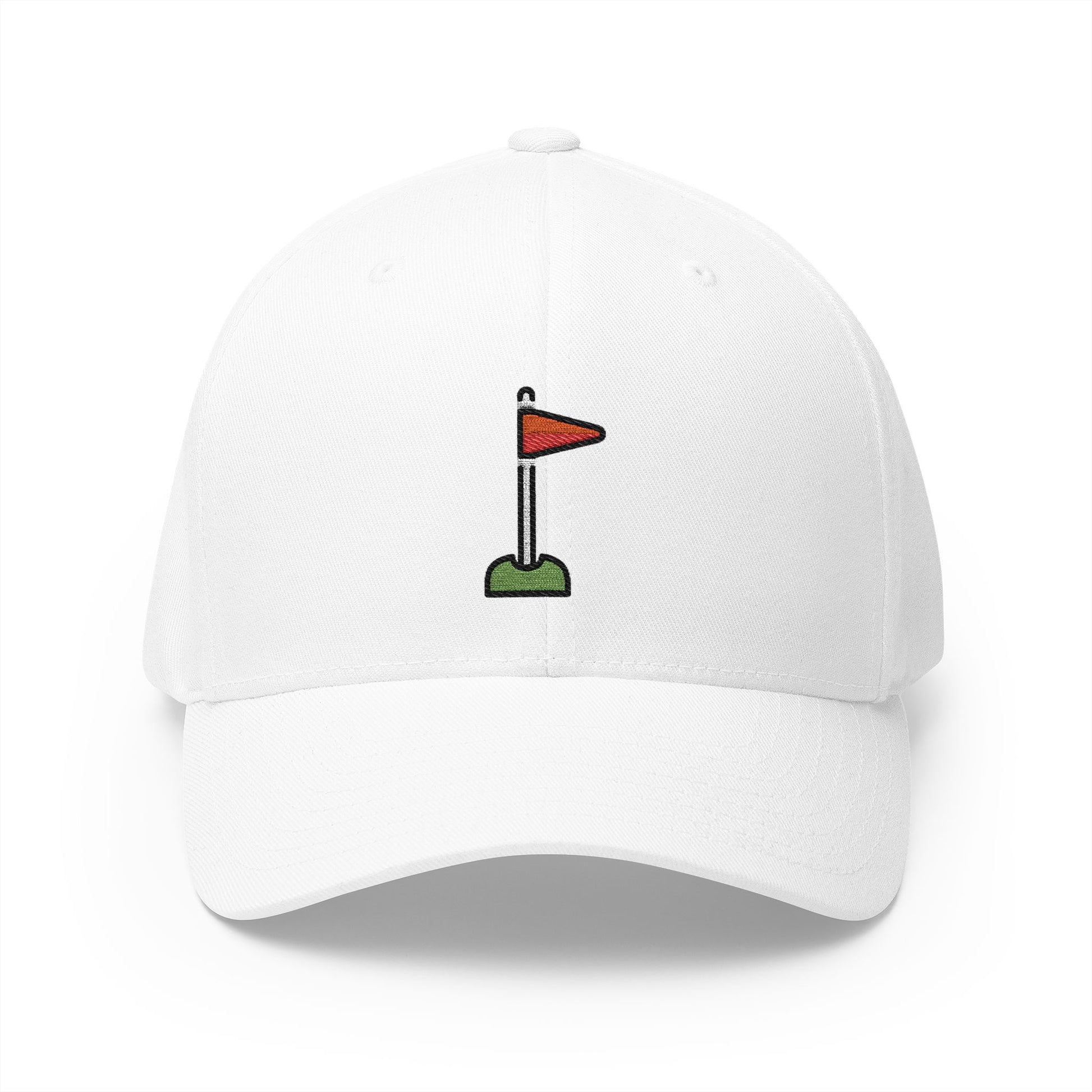 Flag In Hole Emoji White Cap – Premium by Capmoji