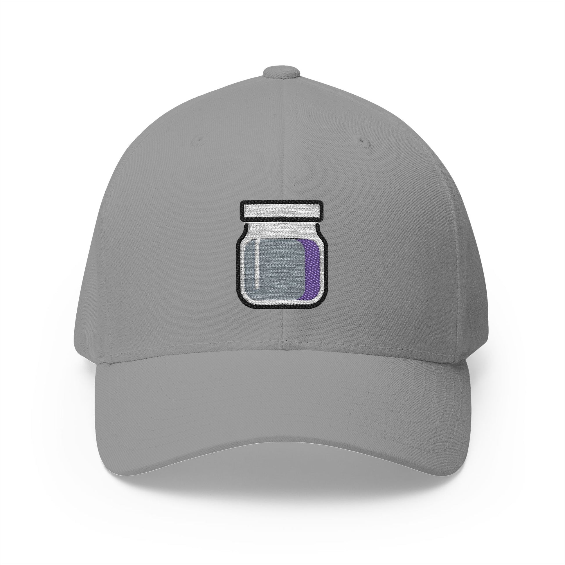 Jar With Purple Content Emoji Grey Cap – Premium by Capmoji