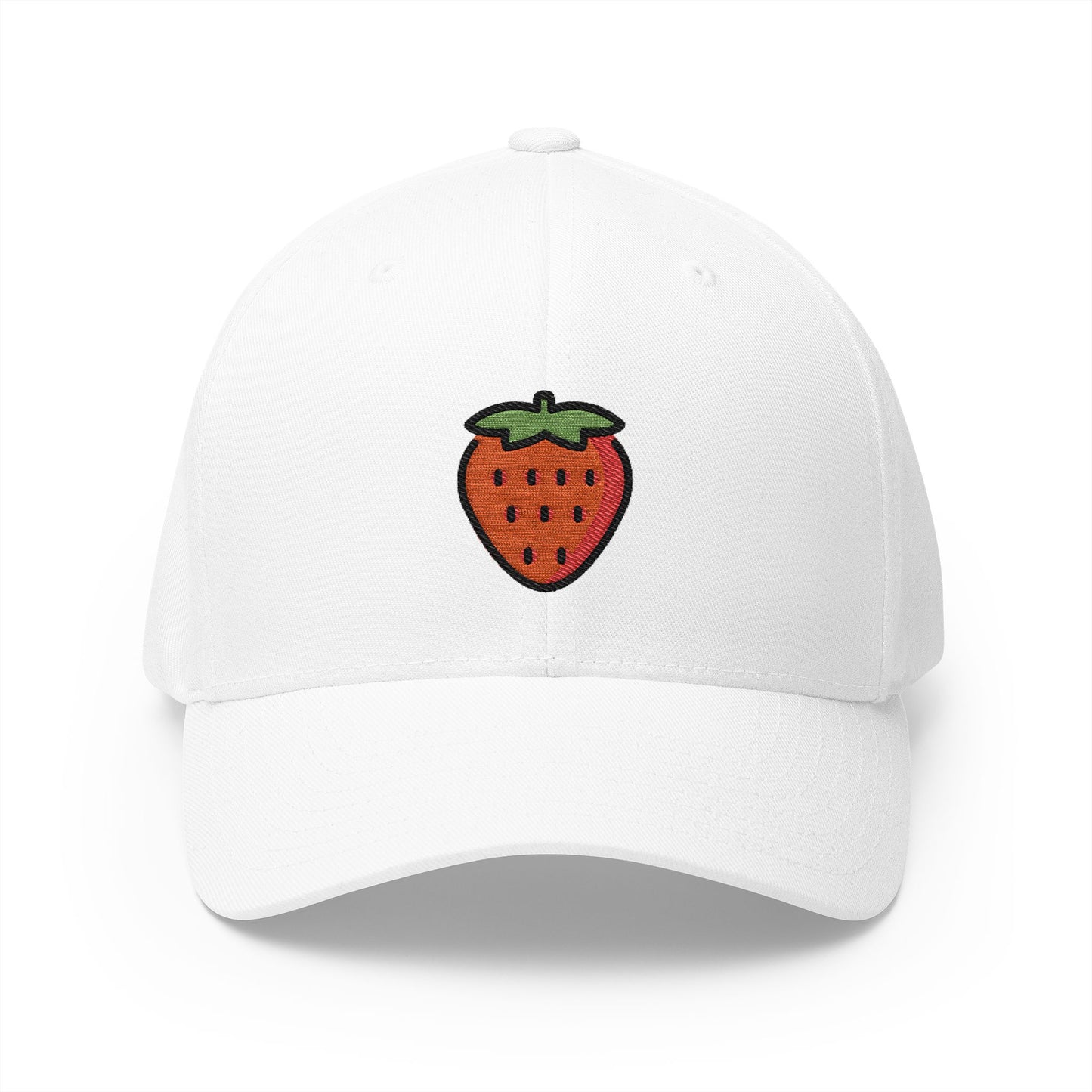 Strawberry Emoji White Cap – Premium by Capmoji