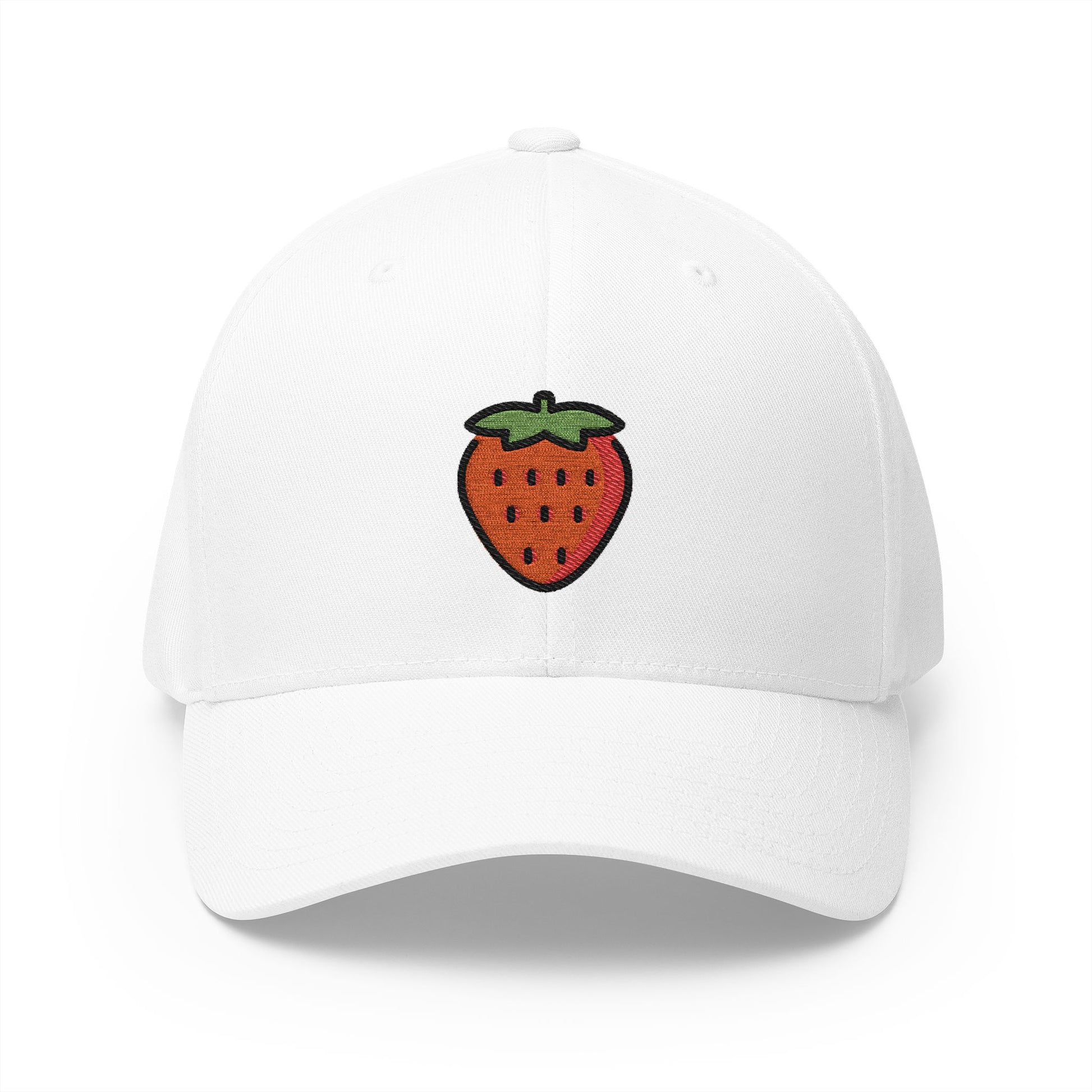 Strawberry Emoji White Cap – Premium by Capmoji