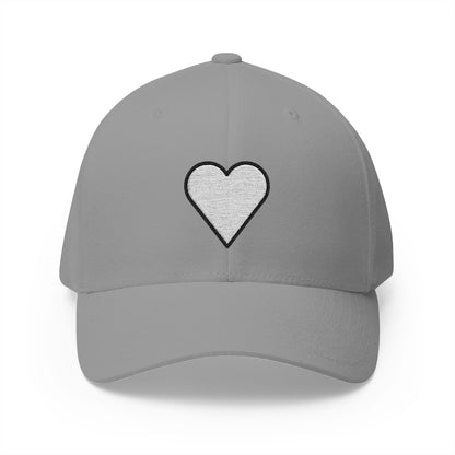White Heart Emoji Grey Cap – Premium by Capmoji