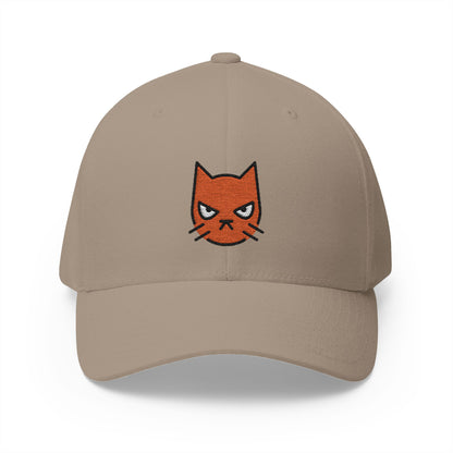 Pouting Cat Emoji Khaki Cap – Premium by Capmoji