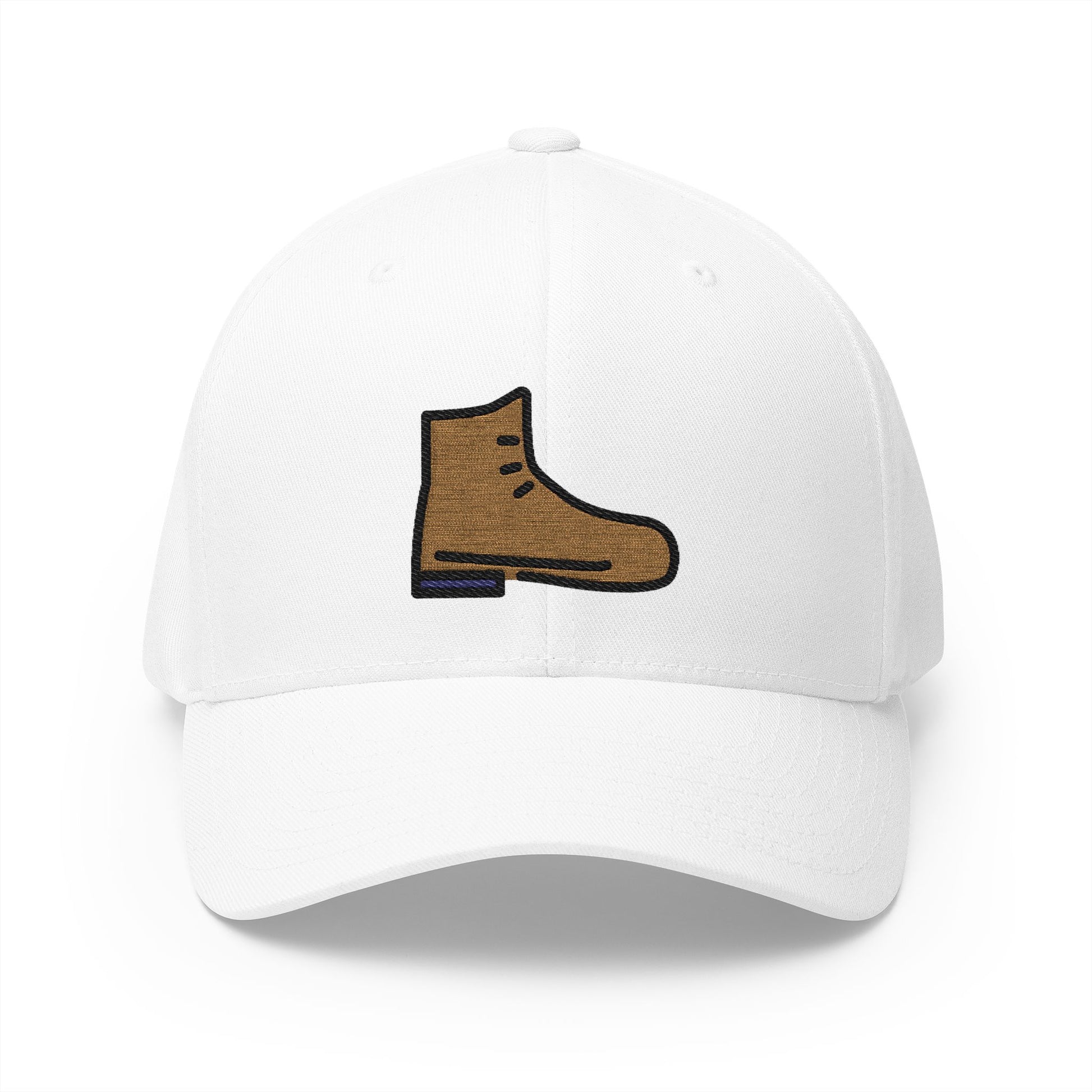 Hiking Boot Emoji White Cap – Premium by Capmoji