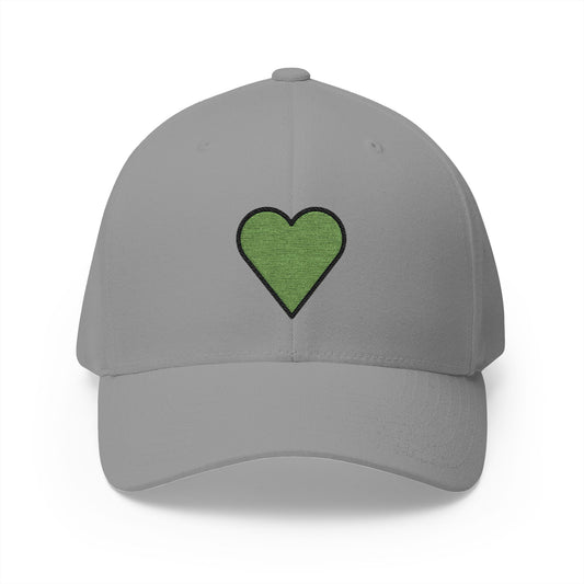 Green Heart Emoji Grey Cap – Premium by Capmoji