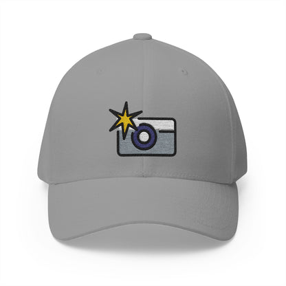 Camera With Flash Emoji Grey Cap – Premium by Capmoji