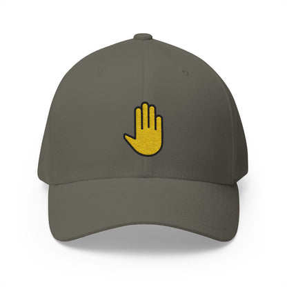 Raised Back Of Hand Emoji Olive Cap – Premium by Capmoji