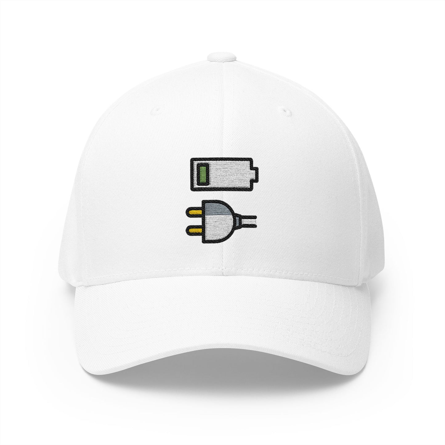 Charge Plug Emoji White Cap – Premium by Capmoji