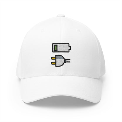 Charge Plug Emoji White Cap – Premium by Capmoji