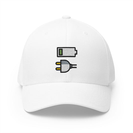 Charge Plug Emoji White Cap – Premium by Capmoji
